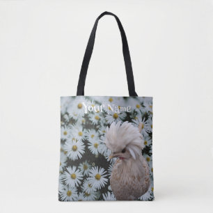 Vivian on White Daisies - Customise Your Name Tote Bag