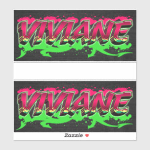 Viviane Vorname Name Graffiti Aufkleber Sticker