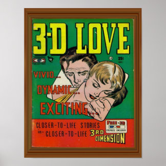 Vivid 3d Love Comic Book Cover Artwork Poster