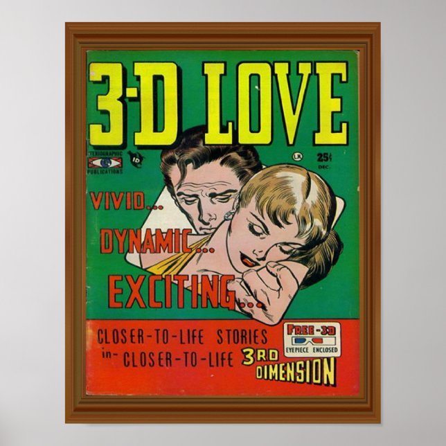 Vivid 3d Love Comic Book Cover Artwork Poster (Front)