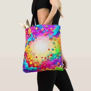 Vivid Abstract Colour Explosion Art Tote Bag