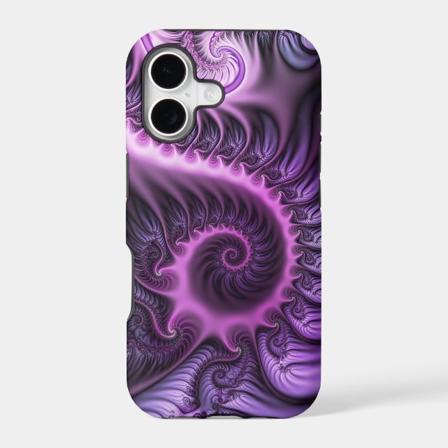 Vivid Abstract Cool Pink Purple Fractal Art Spiral (Back)