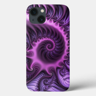 Vivid Abstract Cool Pink Purple Fractal Art Spiral iPhone 13 Case