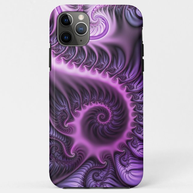 Vivid Abstract Cool Pink Purple Fractal Art Spiral Case-Mate iPhone Case (Back)