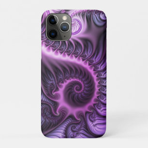 Vivid Abstract Cool Pink Purple Fractal Art Spiral Case-Mate iPhone Case
