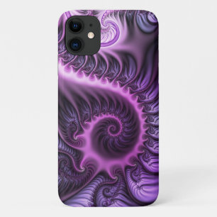 Vivid Abstract Cool Pink Purple Fractal Art Spiral Case-Mate iPhone Case