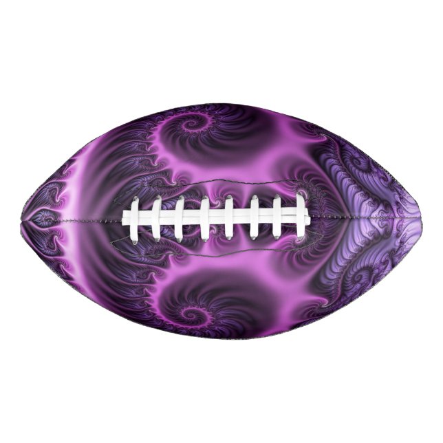 Vivid Abstract Cool Pink Purple Fractal Art Spiral Football (Front)