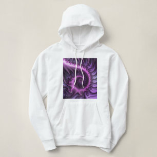 Vivid Abstract Cool Pink Purple Fractal Art Spiral Hoodie