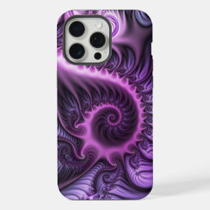 Vivid Abstract Cool Pink Purple Fractal Art Spiral iPhone 15 Pro Max Case