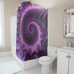 Vivid Abstract Cool Pink Purple Fractal Art Spiral Shower Curtain<br><div class="desc">Fractal art with depth.
Design for your shower curtain and more.</div>