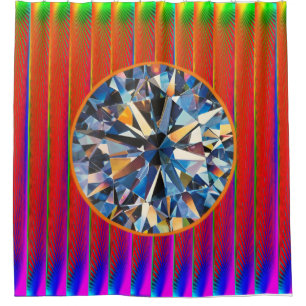 Vivid Abstract Digital Art Shower Curtain" Curtain