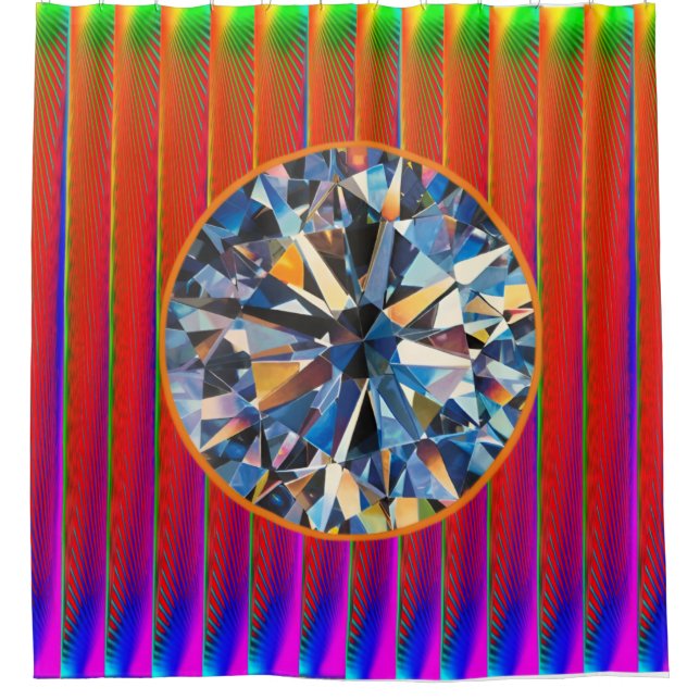 Vivid Abstract Digital Art Shower Curtain" Curtain (Front)