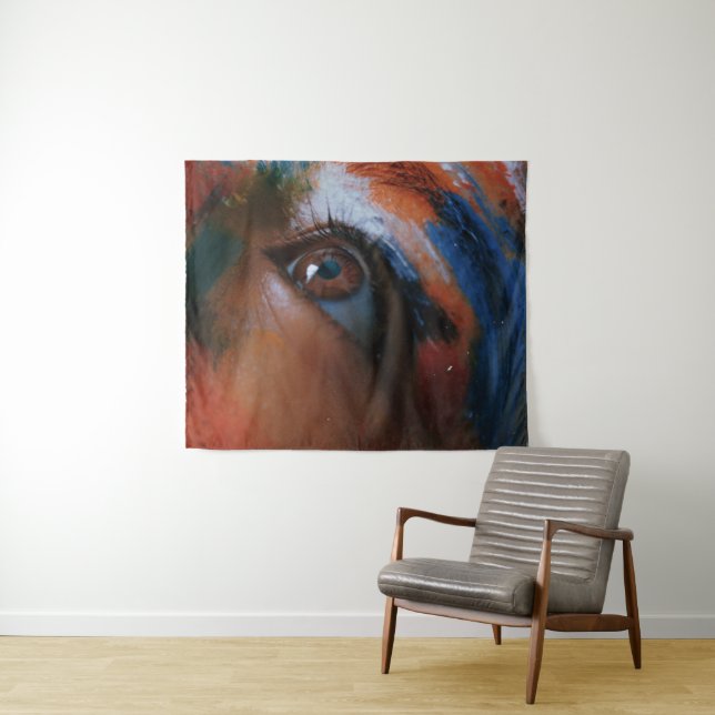 Vivid Abstract Eye Art Tapestry (In Situ (Horizontal))