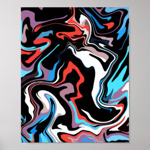 Vivid Abstract Fluid Art Poster