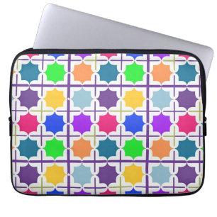 Vivid Abstract Geometric Pattern in Bold Colours Laptop Sleeve