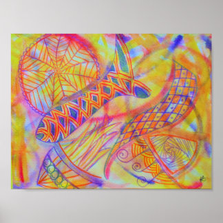 Vivid abstract mixed media poster
