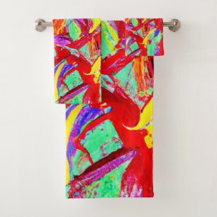 Vivid Abstract Pattern Bath Towel Set