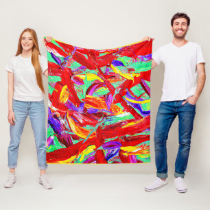 Vivid Abstract Pattern Fleece Blanket