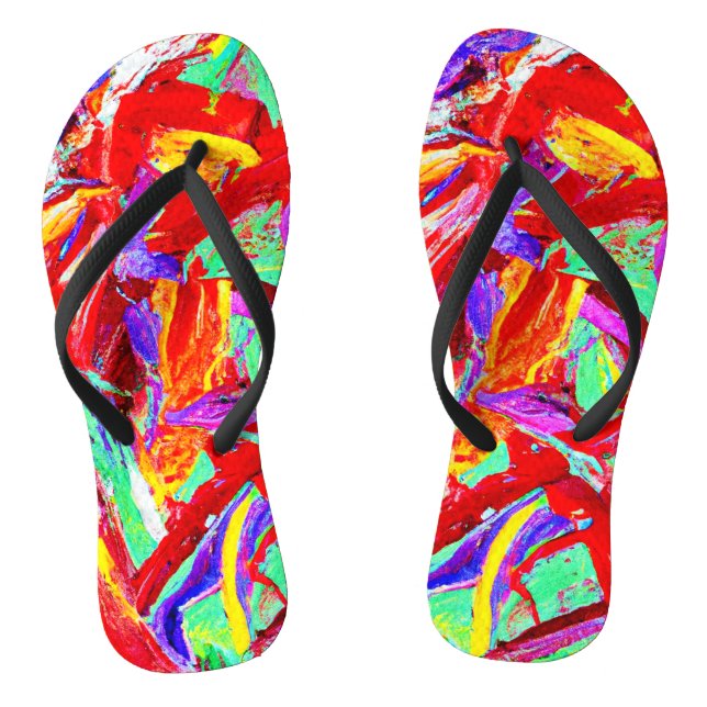 Vivid Abstract Pattern Jandals (Footbed)
