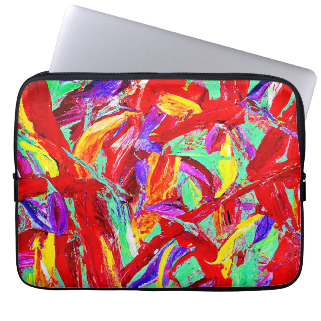 Vivid Abstract Pattern Laptop Sleeve (Front)