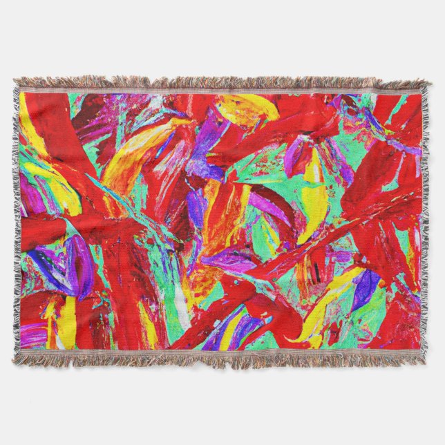 Vivid Abstract Pattern Throw Blanket (Front)