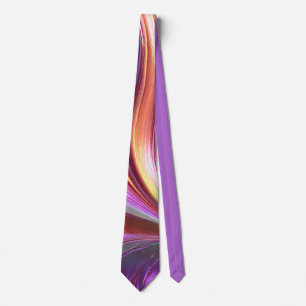 Vivid Abstract Swirl Purple Gold Modern Art Tie