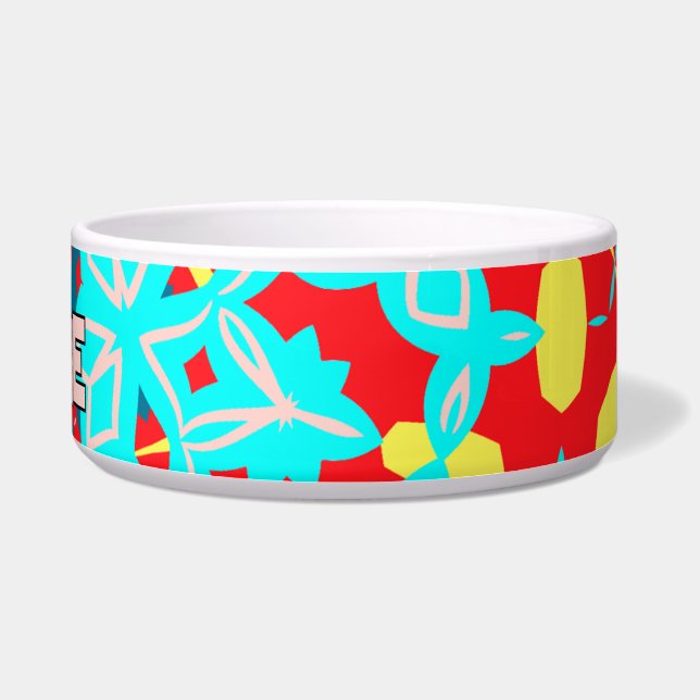 Vivid Abstract Turquoise Red Yellow  (Right)