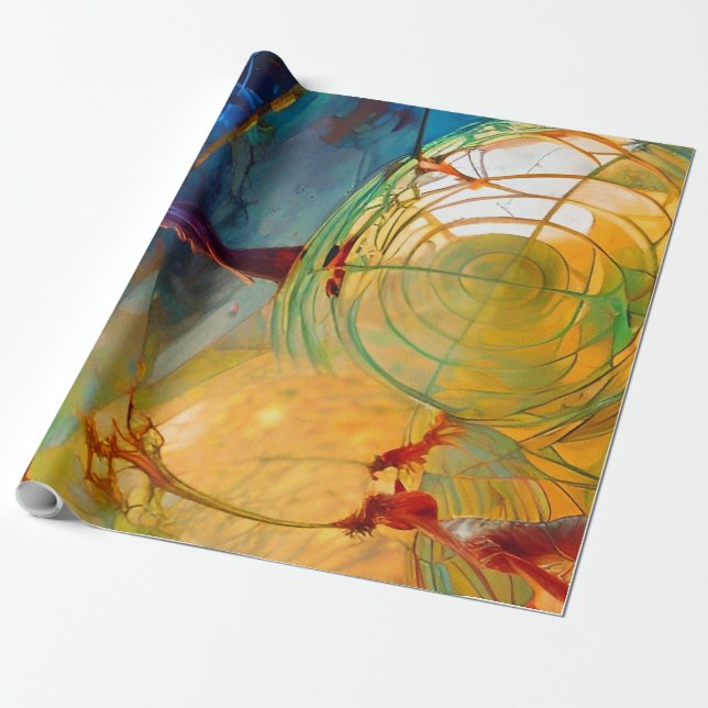 Vivid abstract with weird forms wrapping paper (Unrolled)