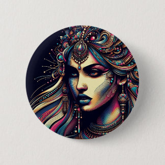 "Vivid Aesthetic Portrait" 6 Cm Round Badge