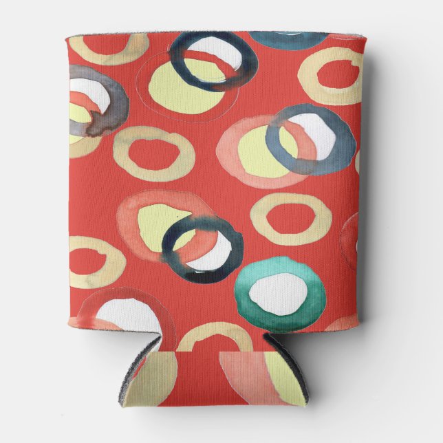 Vivid Aquarelle Abstract Background Art Can Cooler (Front)