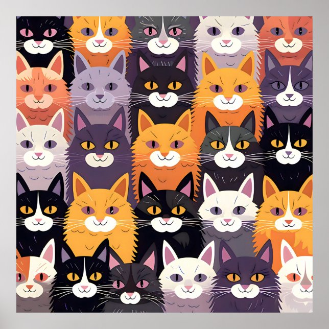 Vivid Artwork Featuring Yellow, Black, and White P Poster (Front)