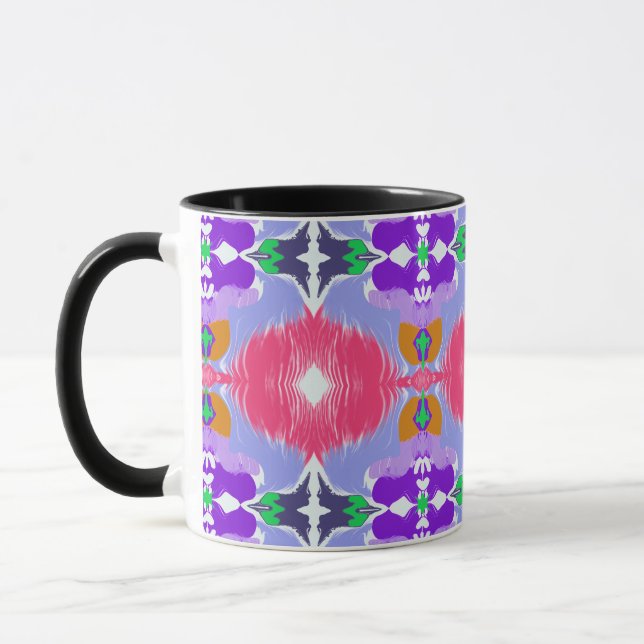 Vivid Aurora Kaleidoscope Electric Bloom Mug (Left)
