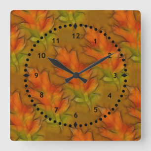 Vivid Autumn Leaves Wall Clock