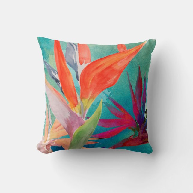 Vivid Birds of Paradise Cushion (Front)
