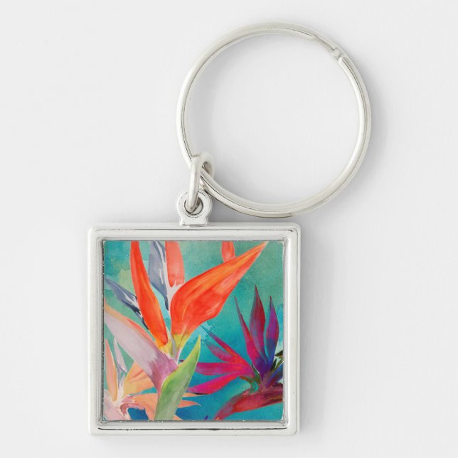 Vivid Birds of Paradise Key Ring (Front)
