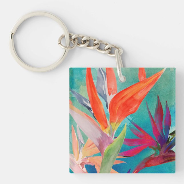 Vivid Birds of Paradise Key Ring (Front)