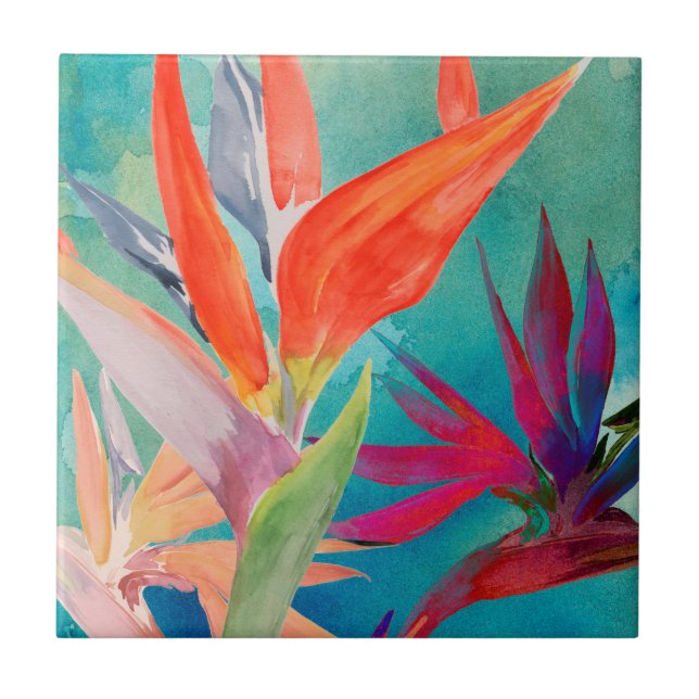 Vivid Birds of Paradise Tile (Front)