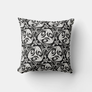 Vivid Black & White Abstract Cosy Cushion