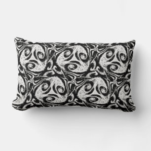 Vivid Black & White Abstract  Cosy Lumbar Cushion