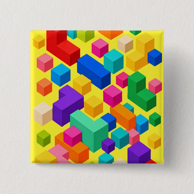 Vivid Blockscape 15 Cm Square Badge (Front)