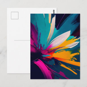 Vivid Bloom – Explosive Abstract Floral Energy Postcard