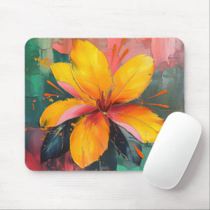 Vivid Blossom – Abstract Floral Explosion Art Mouse Pad