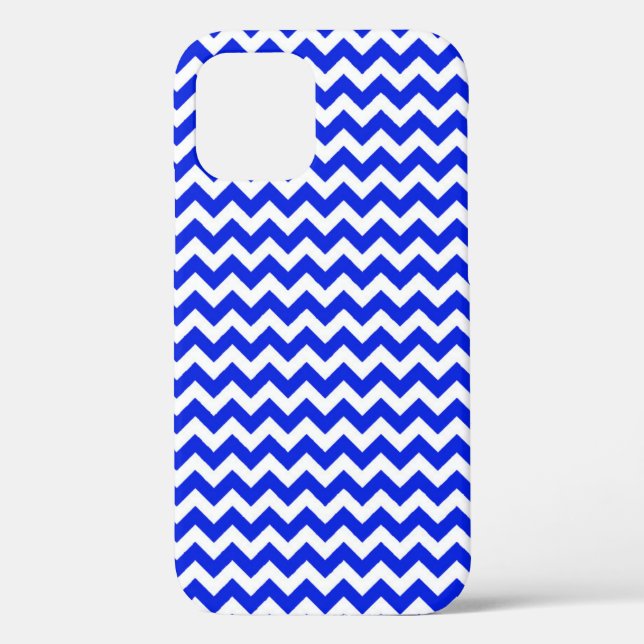 Vivid Blue and White Zig Zag Case-Mate iPhone Case (Back)