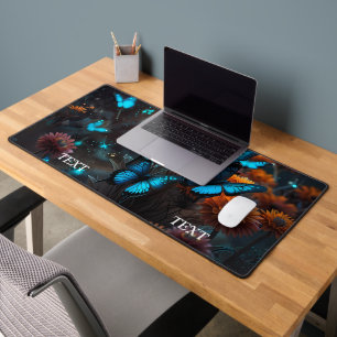 Vivid Blue butterflies Desk Mat