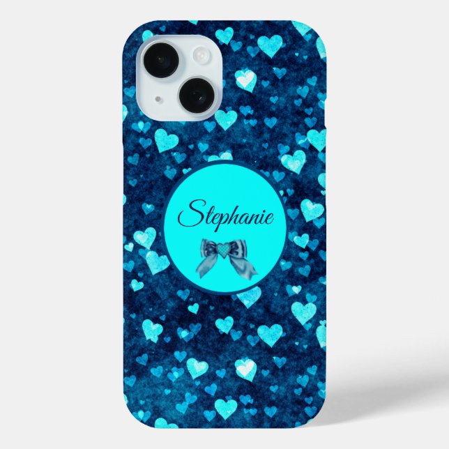 Vivid Blue Hearts Case-Mate iPhone Case (Back)