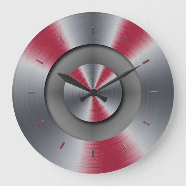 Vivid Burgundy Tones Colour Complementing Large Clock (Front)