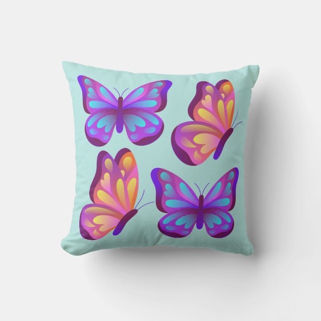 Vivid Butterfly Pop Pillow (Front)