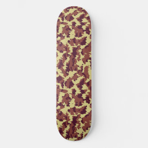 Vivid Camo Doodle Retro Black and Red Seamless Skateboard