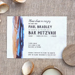Vivid Caramel & Blue Bar Mitzvah Invitation<br><div class="desc">Strong vivid brush stroke invitation with hints of eggplant,  plum,  caramel,  blue,  & turquoise watercolors. Bar Mitzvah invitation design can be transferred to another item,  and other card sizes are available. Matching rsvp cards and return address labels will complete the look for your special birthday event!</div>