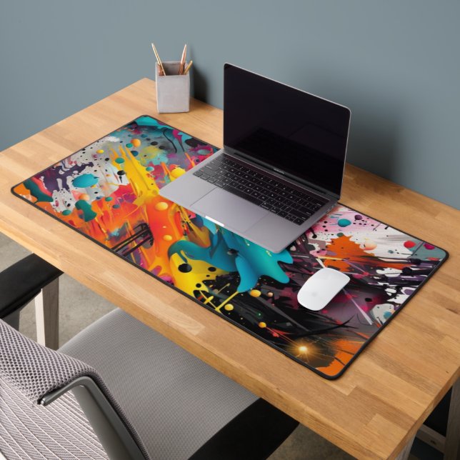 Vivid Chaos Splash Graffiti Desk Mat (Office 2)
